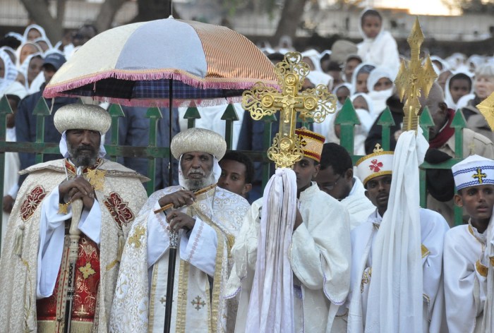Leaders from the Eritrean Orthodox Tewahedo Church at Timkat Festival in Asmara, Eritrea.