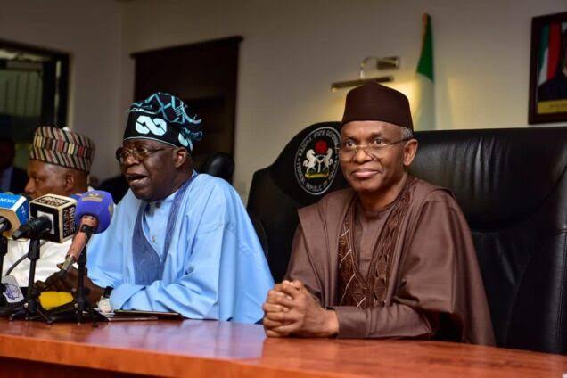 Former governor of Kaduna State Nasir El-Rufai with current Nigerian president Bola Ahmed Adekunle Tinubu.